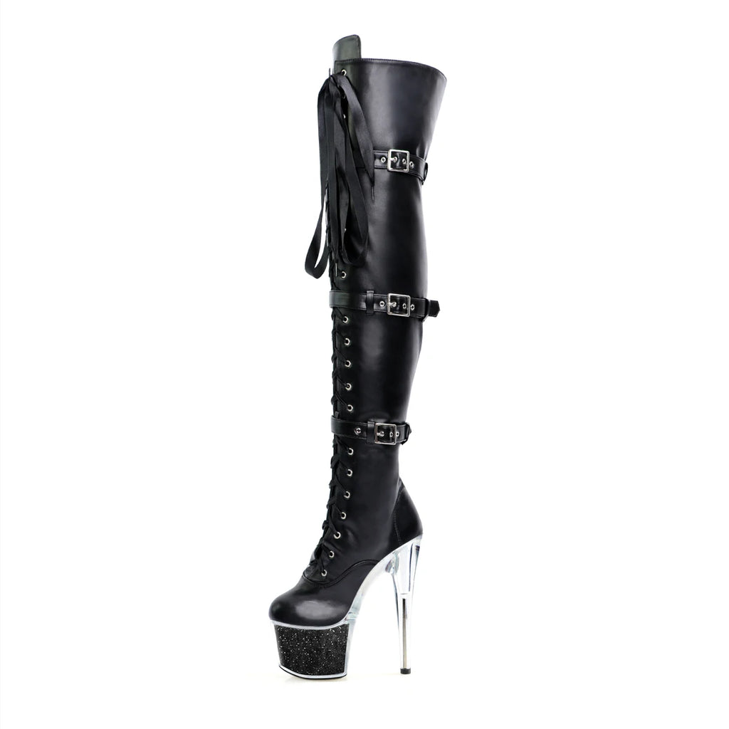 7 Inch Over-the-Knee Zip Pole Dance Boots