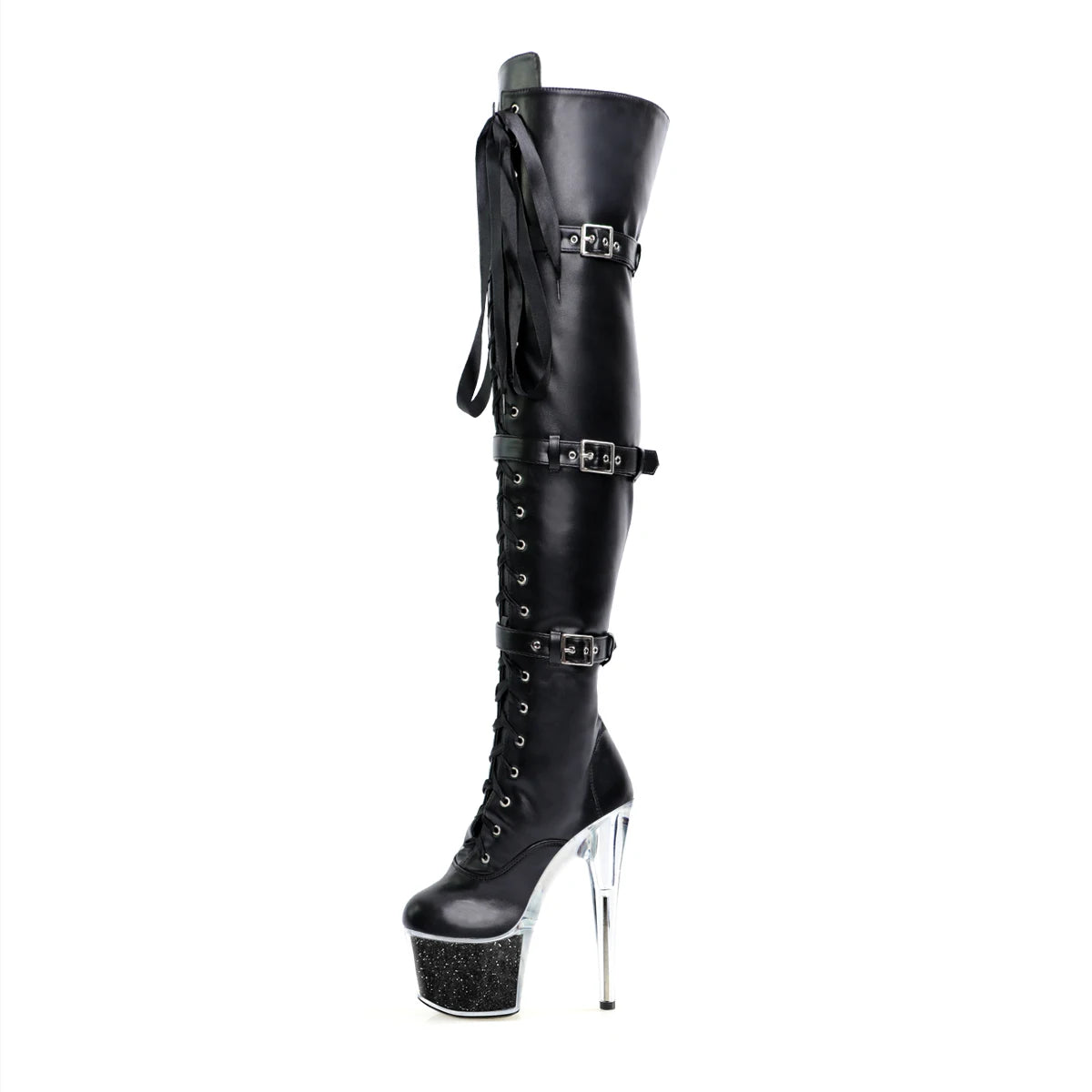 7 Inch Over-the-Knee Zip Pole Dance Boots