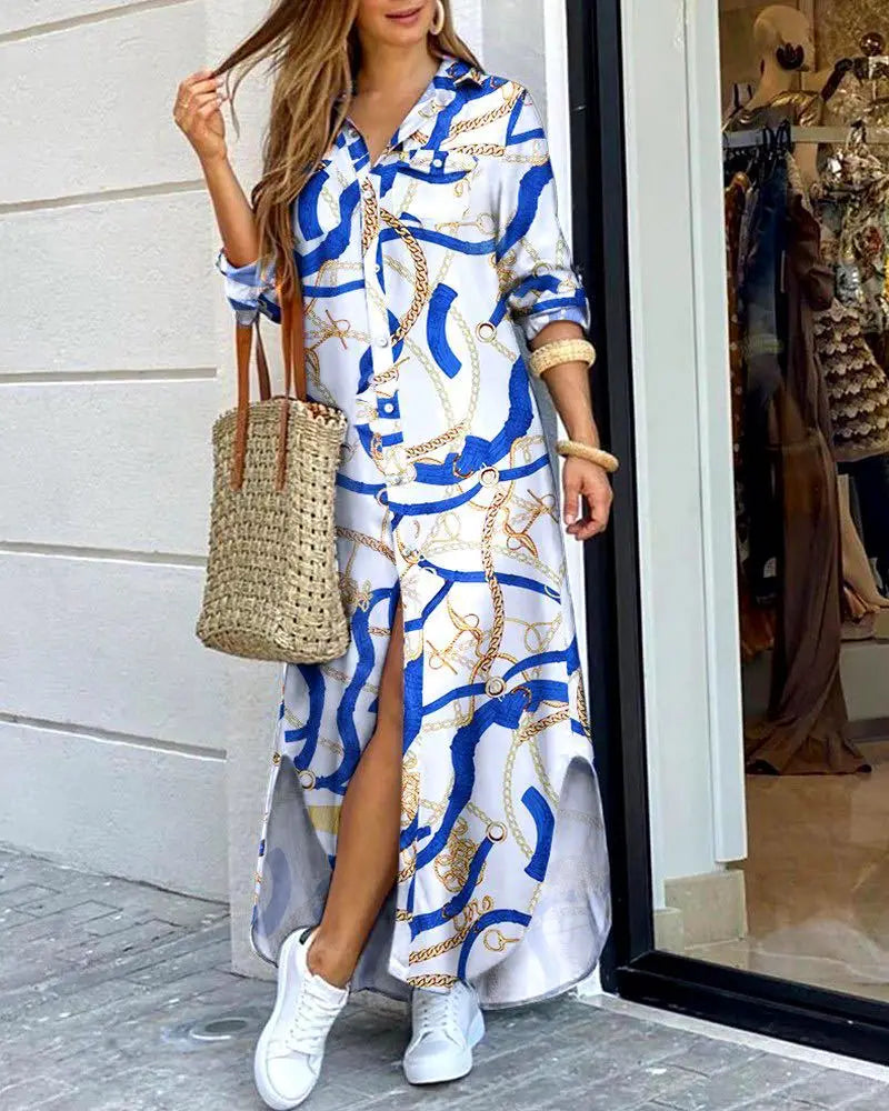 Button-Down Maxi Shirt Dress