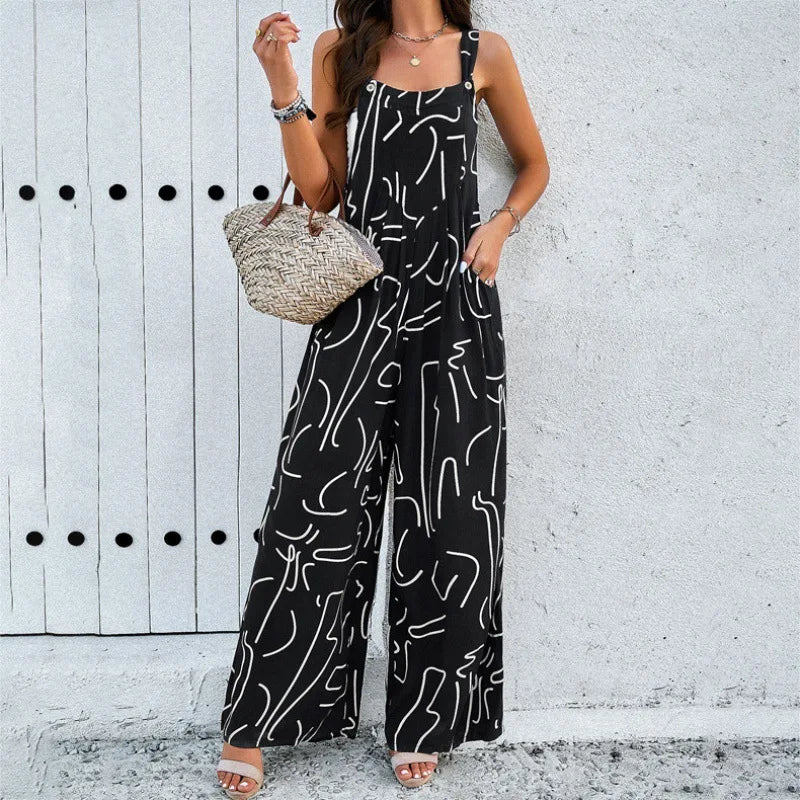 Printed Wide-Leg Jumpsuit