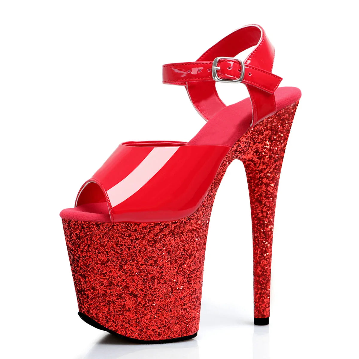 Seeing Red Platform Pole Dance Sandals – 8" Heel |  Buckle