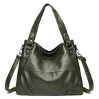 Vegan Leather Women's Shoulder Bag – Vintage Fashion Handbag with Large Capacity
