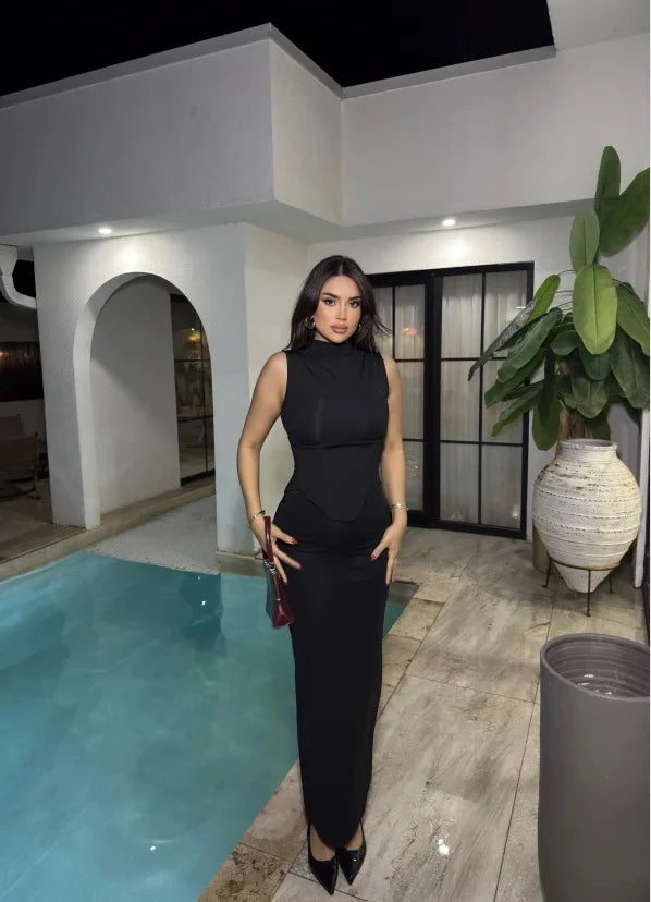 Sleeveless Bodycon Maxi Dress | Animal Print & Solid