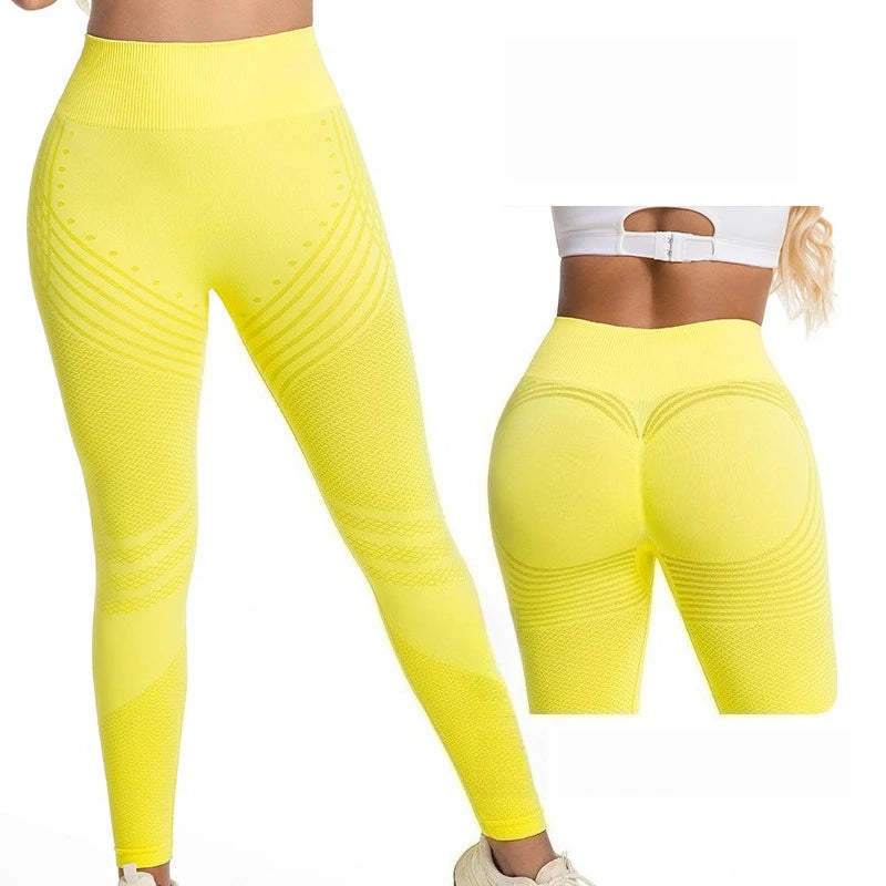 Jacquard Textured High Waist Butt Lift Leggings