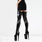 8 Inch Over-the-Knee Lace-Up Platform Stiletto Pole Dance Boots