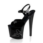 Platform Pole Sandals – 8" Heel with Side Print Detail