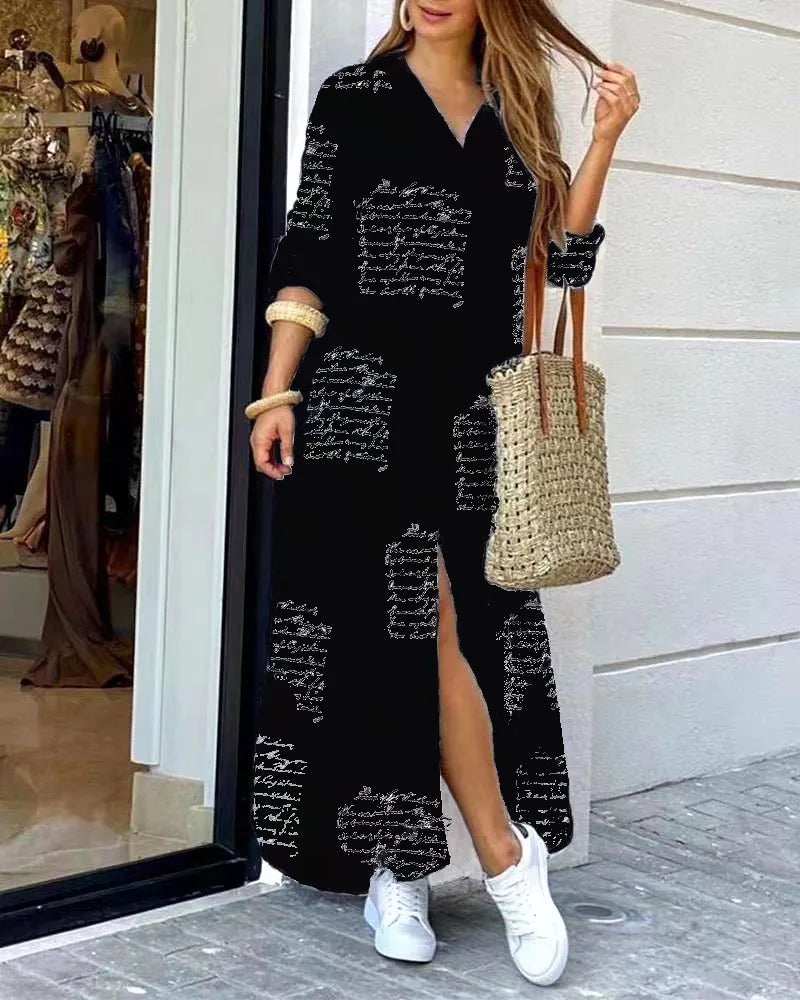 Button-Down Maxi Shirt Dress