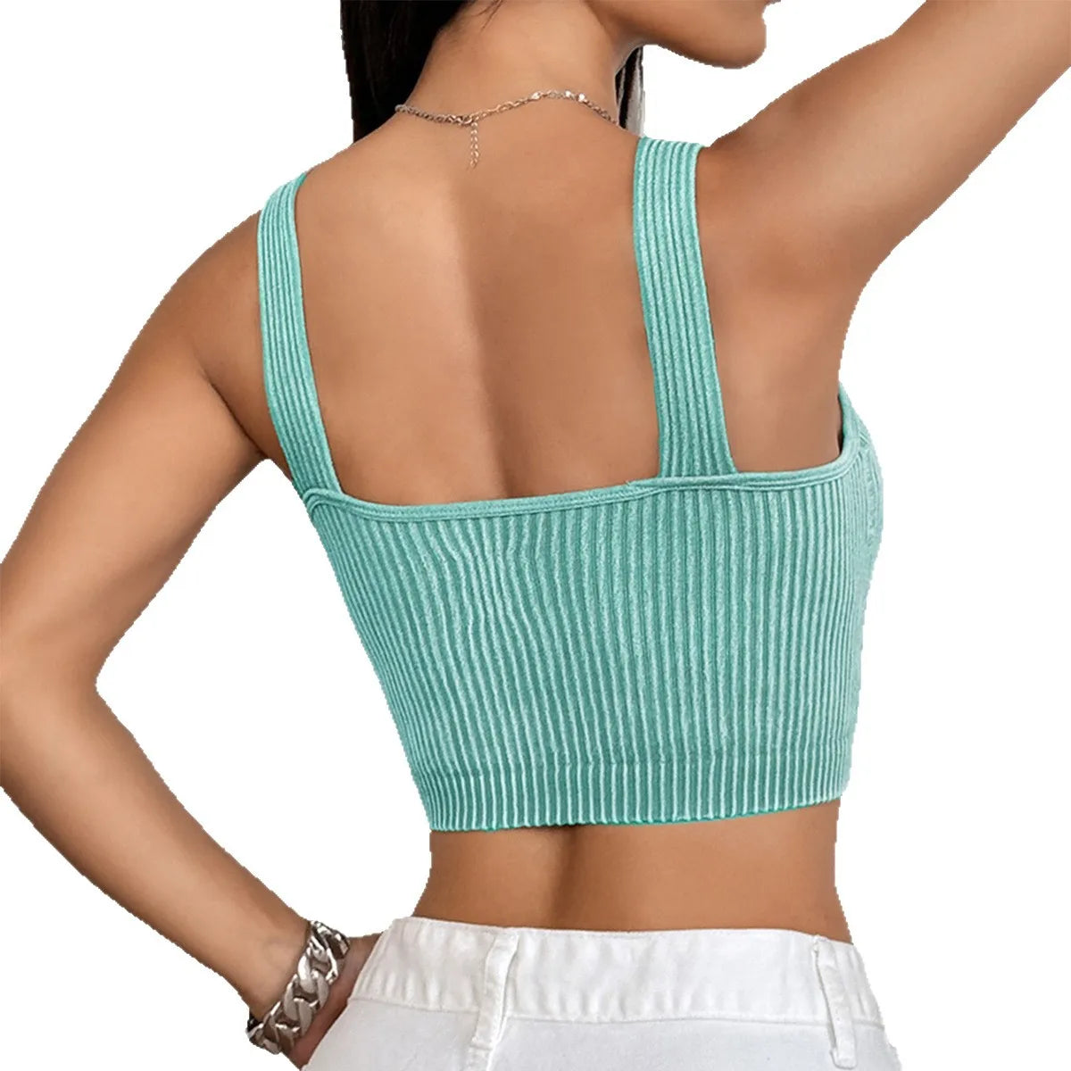 Sleeveless Crop Top with Built-In Pad | Lightweight Summer Tank