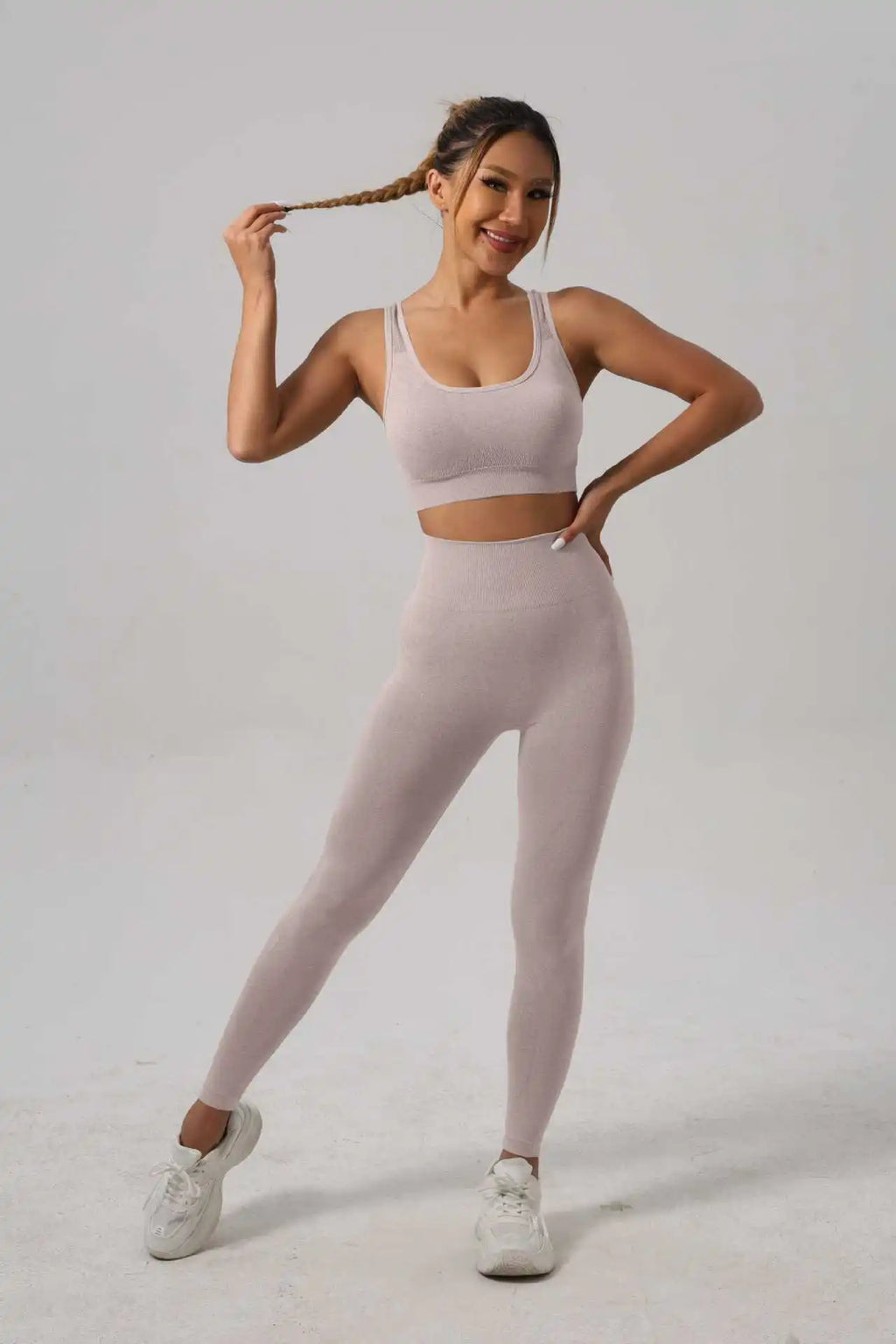 High Waist Leggings & Sports Bra Yoga Set | Scrunch Butt Two-Piece