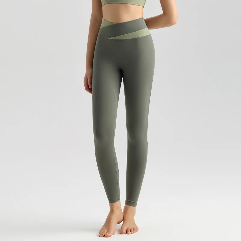 Color-Blocked High-Waisted Butt-Lifting Yoga Leggings
