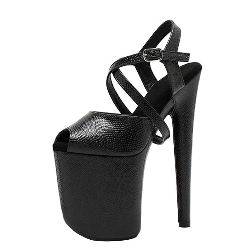 Snakeskin Platform Pole Sandals – 8" Heel