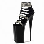 8 Inch Rhinestone Cage Platform Pole Dance Sandal