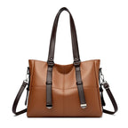 Vegan Leather Women's Tote Bag – Large Capacity Shoulder & Crossbody Handbag