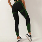 Colour-Block High-Waist Yoga Leggings