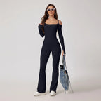 Backless Flared Yoga Jumpsuit