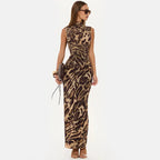 Sleeveless Bodycon Maxi Dress | Animal Print & Solid