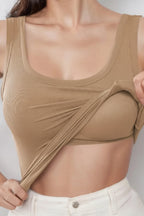 Ribbed Yoga Tank Top with Built-In Pad