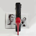 Knee-High Lace-Up Pole Dance Boots – 7" Heel