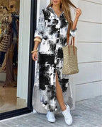 Button-Down Maxi Shirt Dress