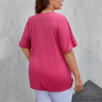 V-Neck Knit Tunic Top | Curves