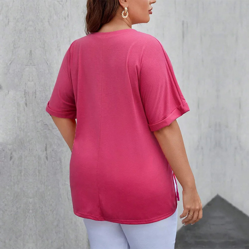 V-Neck Knit Tunic Top | Curves
