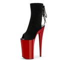 10 Inch Suede-Effect Peep Toe Platform Pole Dance Boot