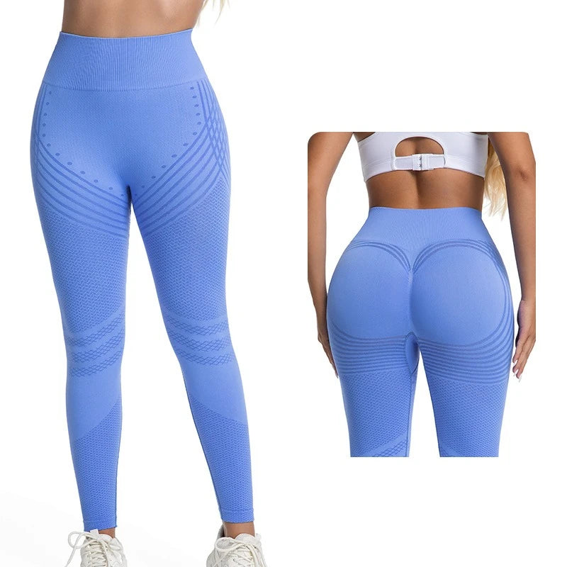 Jacquard Textured High Waist Butt Lift Leggings