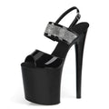 8 Inch Rhinestone Ankle Strap Clear Platform Pole Dance Heels