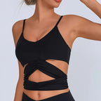 Cross Back Cutout Sports Bra | Tight-Fit Yoga & Gym Top