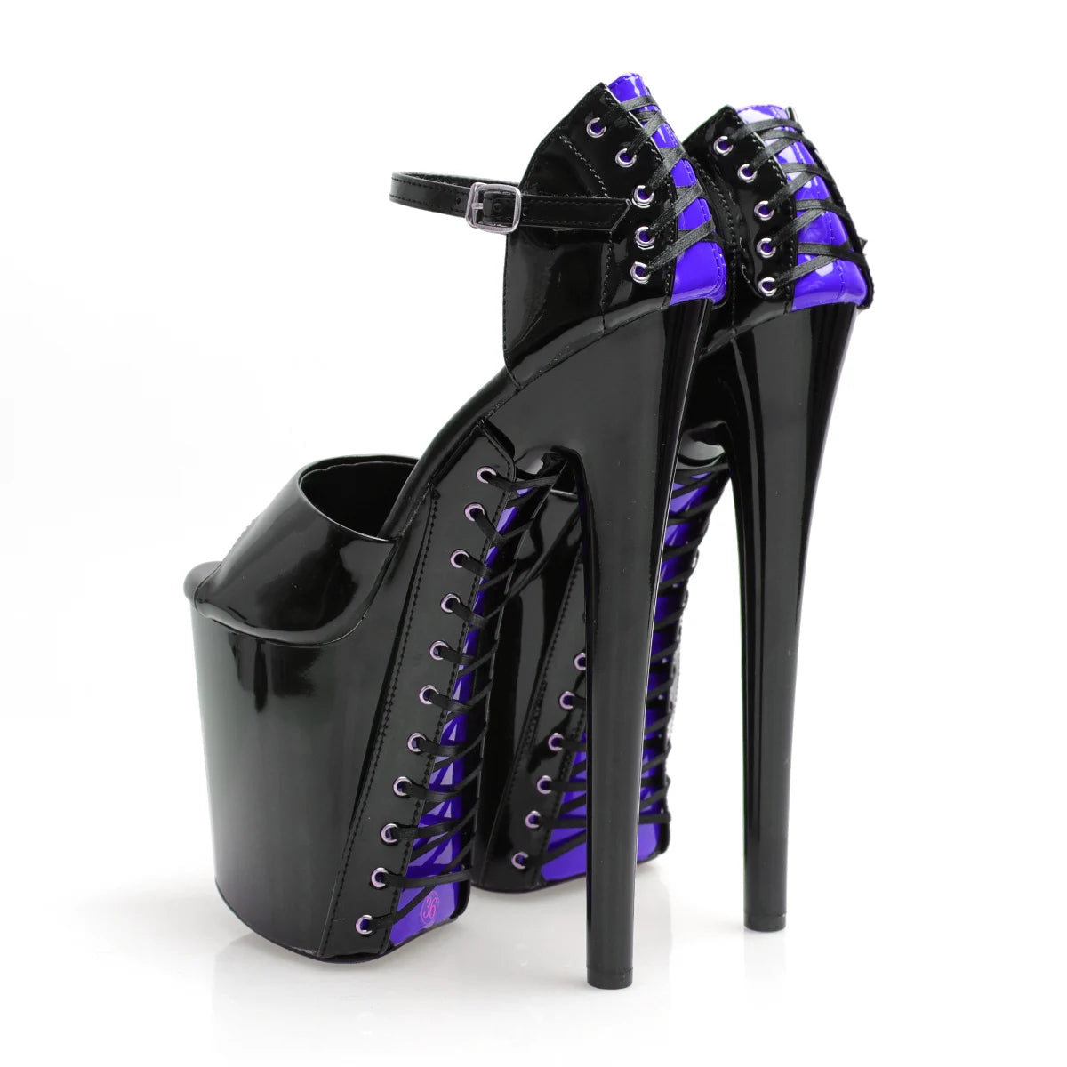8 Inch Lace-Up Platform Buckle Ankle Strap Pole Dance Heels