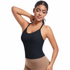 Cross Strap Backless Sports Bra | Seamless Nude-Feel Yoga Bra Top