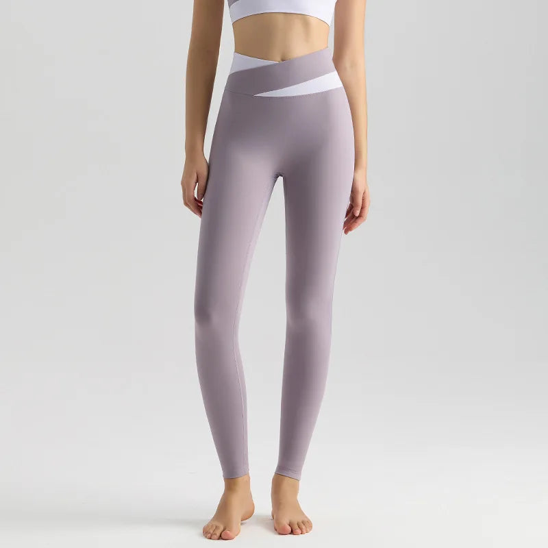 Color-Blocked High-Waisted Butt-Lifting Yoga Leggings