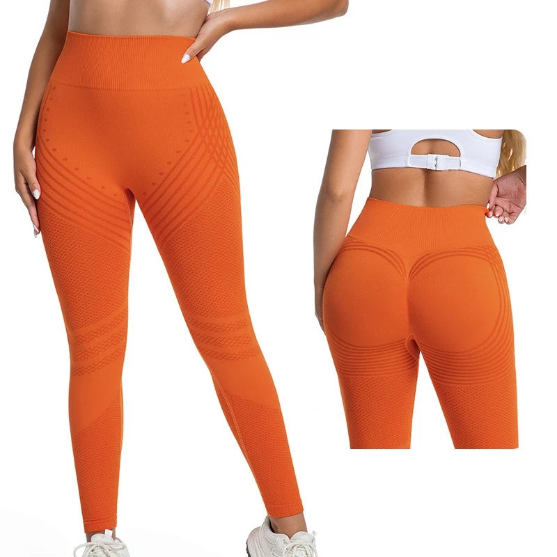 Jacquard Textured High Waist Butt Lift Leggings