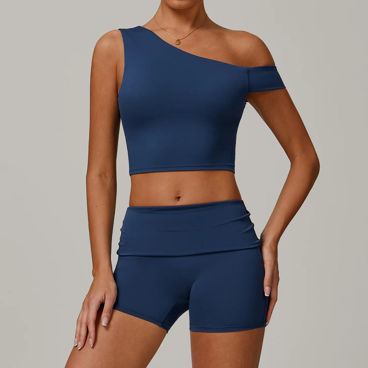 Eco Recycled Yoga Set | Quick-Dry Top & High-Waist Shorts