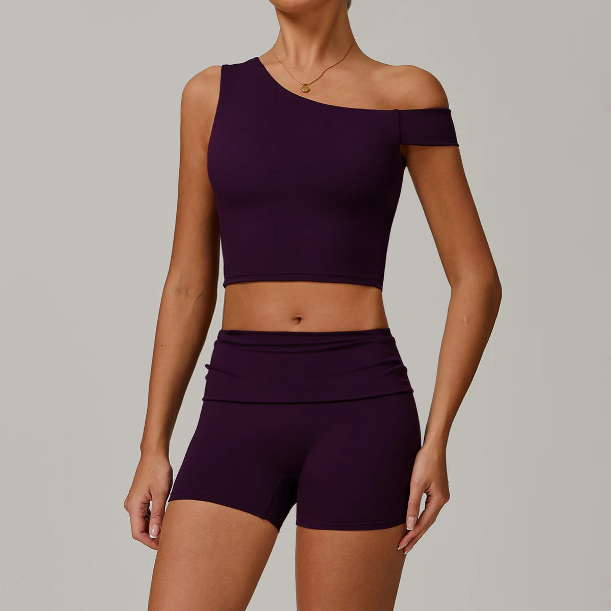 Eco Recycled Yoga Set | Quick-Dry Top & High-Waist Shorts
