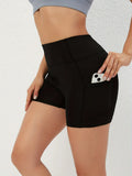 Women's High-Waist Yoga Shorts with Pocket