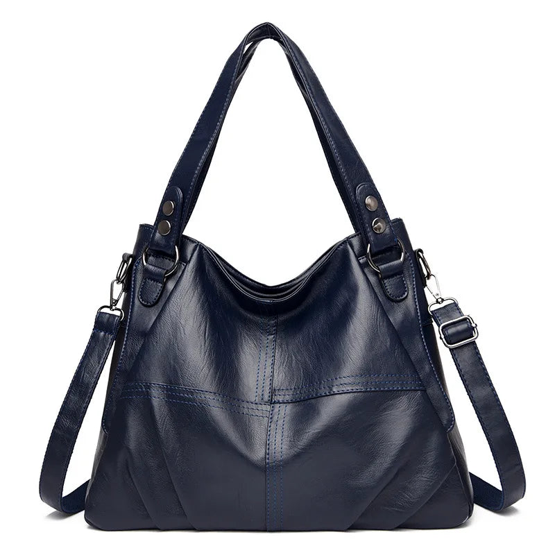 Vegan Leather Women's Shoulder Bag – Vintage Fashion Handbag with Large Capacity