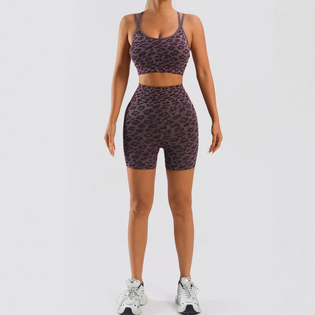 Leopard Print Seamless Yoga Set