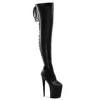8 Inch Over-the-Knee Lace-Up Platform Stiletto Pole Dance Boots