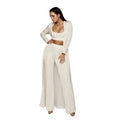 Knit 3-Piece Wide-Leg Set
