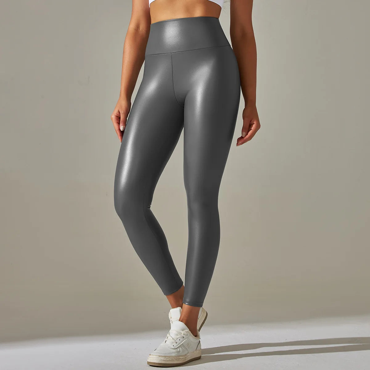 PU Leather Gym Leggings