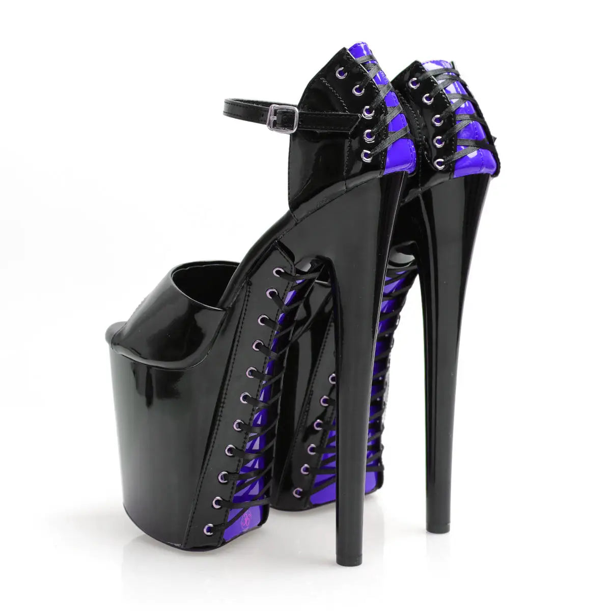 8 Inch Lace-Up Platform Buckle Ankle Strap Pole Dance Heels