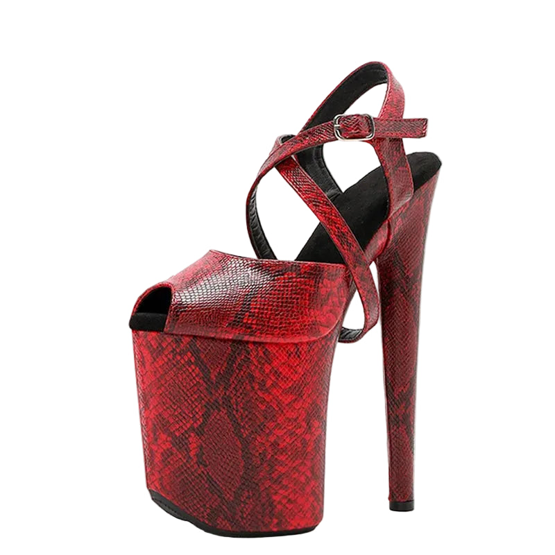 Snakeskin Platform Pole Sandals – 8" Heel