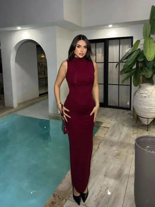 Sleeveless Bodycon Maxi Dress | Animal Print & Solid