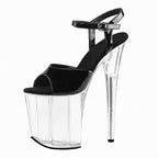 8 Inch Clear Platform Ankle Strap Pole Dance Heels