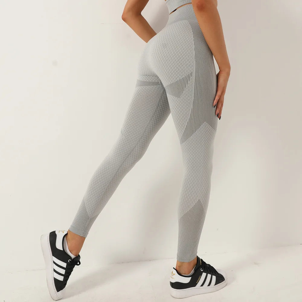 Colour-Block High-Waist Yoga Leggings