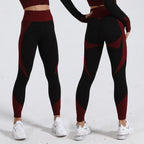Colour-Block High-Waist Yoga Leggings