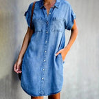 Washed Denim Shirt Dress