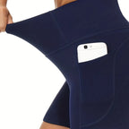 Women's High-Waist Yoga Shorts with Pocket