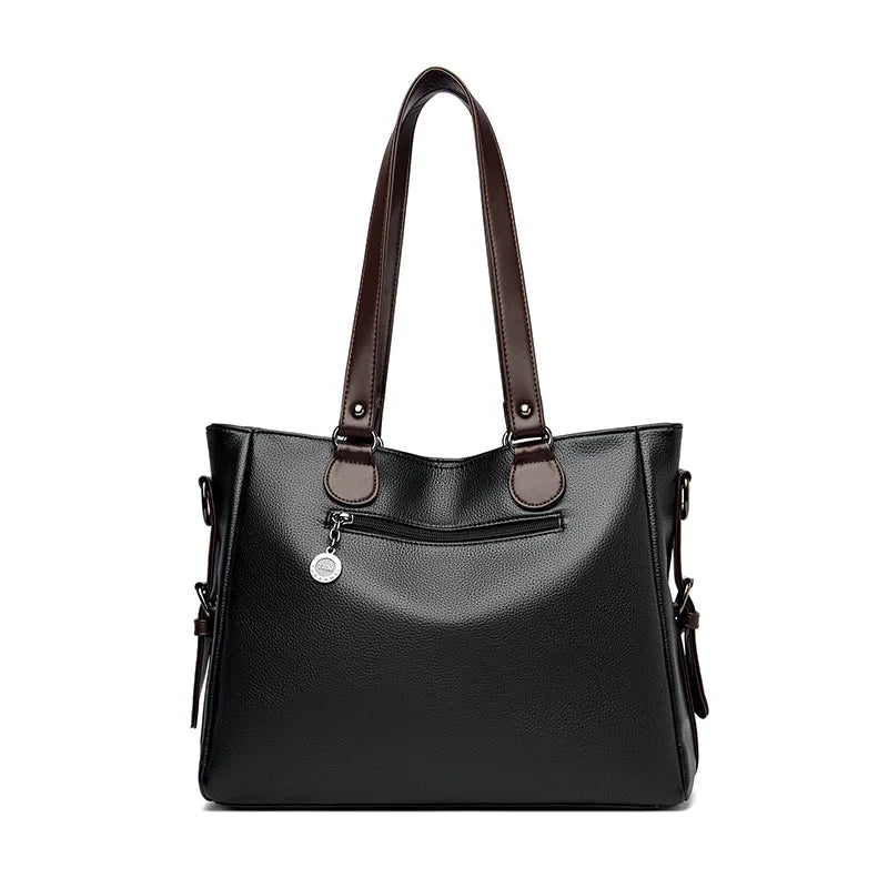 Vegan Leather Women's Tote Bag – Large Capacity Shoulder & Crossbody Handbag